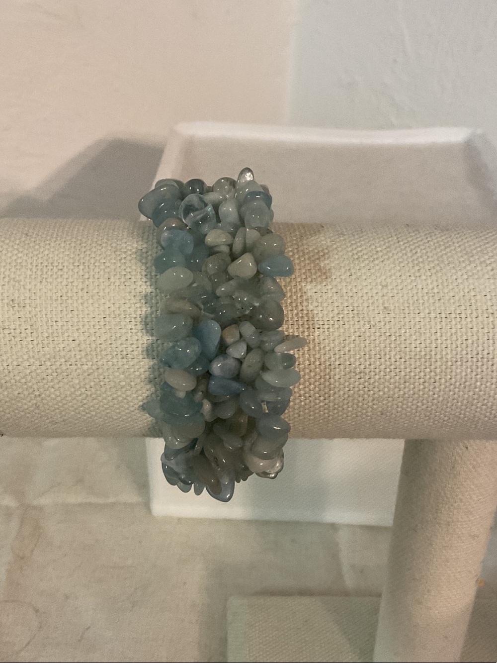Aquamarine Gemstone Multi-Strand Statement Bracelet One Size Fits Most